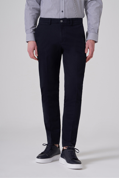 Morven Pantaloni chino din bumbac bleumarin pentru bărbați Trend Dynamic Fit