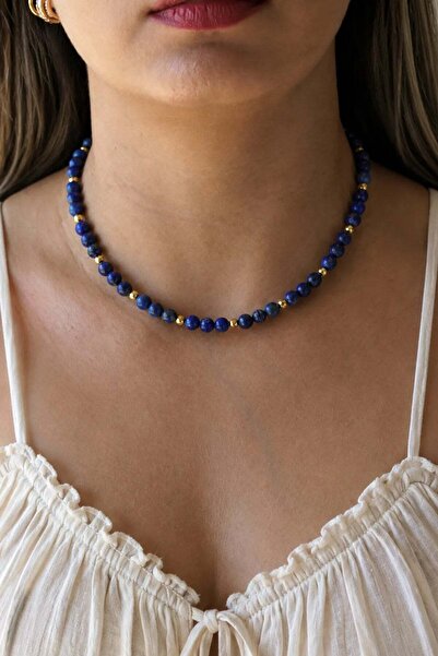 Orenda Design Lapis Lazuli Natural Stone Necklace |   Wisdom and Communicatio...
