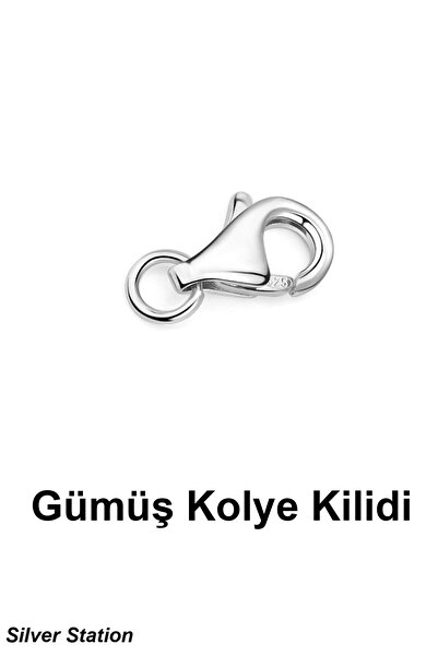 Silver Station İtalyan 925 Ayar Gümüş Kolye Kilidi, Bileklik Kilidi, Kilit, K...