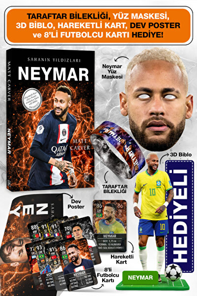 Parodi Yayınları Neymar Futbolcu Kitabı - Maske, 3D Biblo, Dev Poster, Hareke...