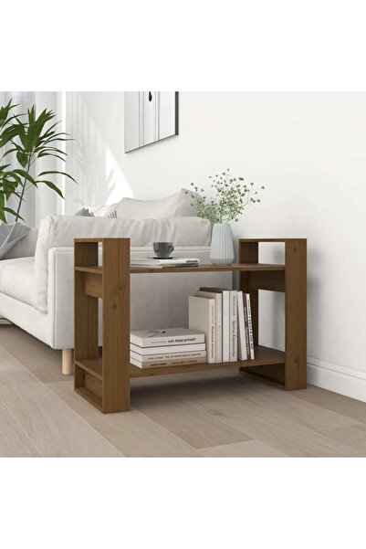 Concept Bibliotecă/Separator cameră maro miere 80x35x56,5 cm lemn masiv