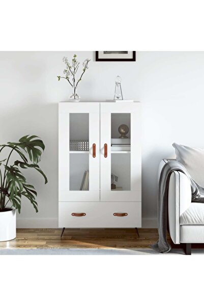 Concept Dulap înalt, alb, 69,5x31x115 cm, lemn prelucrat