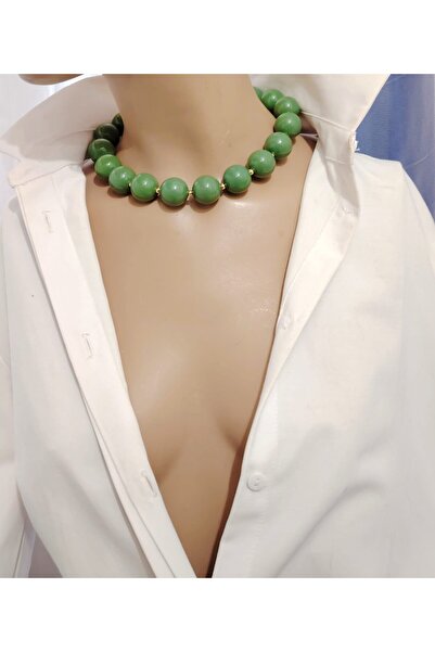 Sinem Şanlı Atelier Magnolia Big Acrylic Beads Choker Necklace 5 Colors