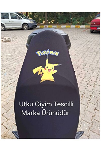 Utku Giyim ÇİZGİ ANİME DESENLİ SİYAH MOTOSİKLET SELE KILIFI LİKRALI SARAN KUMAŞ