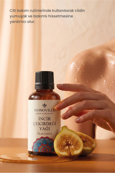 Monoville İncir Çekirdeği Yağı 30 ml Soğuk Sıkım Saf ve Doğal (Fig Seed Oil)