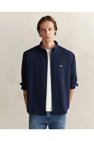 Gant Erkek Lacivert Relaxed Fit Gömlek