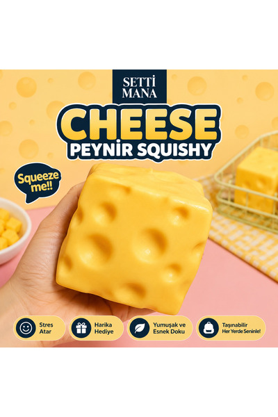 SETTİ MANA Peynir Cheese Squishy Yavaş Yükselen Stres Oyuncağı | Yumuşak Duyu...