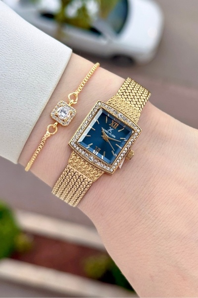 Daniel Klein Dial Blue Cord Gold Color 2 Years Warranty 20.5 mm Women's Wrist...