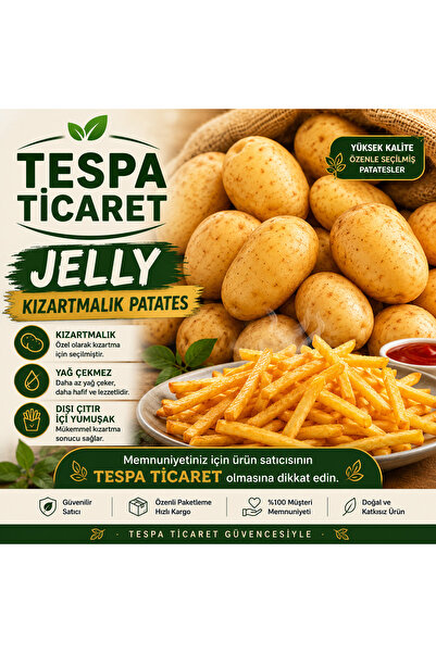 Organikiste Jelly Kızartmalık Patates 10 Kg – Yeni, Taze, Altın Sarısı, Kıtır...