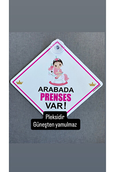 BUTİKPLAKA Dikkat Arabada Bebek Var/güneşten etkillenmez 15x15 cm İkaz Levhas...