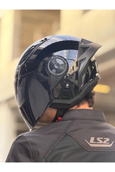 LS2 AIRFLOW 2 PARLAK SİYAH KASK (SİYAH VİZÖR + SPOILER)