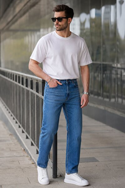 Madmext Pantaloni jeans pentru bărbați bleumarin E7419
