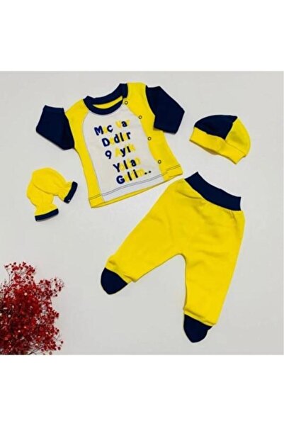 Yonca Çocuk Fan 4-Piece Bodysuit Set Newborn 0-3-6 Months