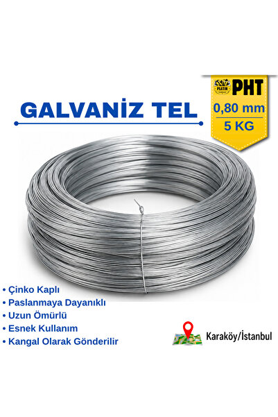 Galvaniz Tel 0,8mm 5 Kg ( 1250 Metre )