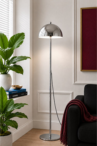 Luna Lighting Viyana Model Krom Metal Ayaklı Bohem Lambader 145 cm Metal Başl...