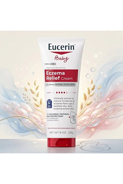 Eucerin كريم كامل للجسم للبشرة الجافة، لتخفيف الأكزيما لدى الأطفال، 8 أونصة س...