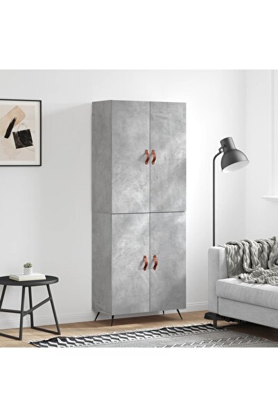 Concept Dulap înalt, gri beton, 69,5x34x180, lemn compozit