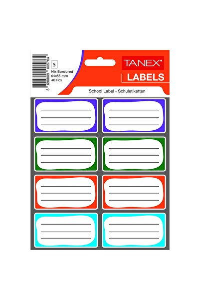Tanex Etichete școlare 40/SET Asortate