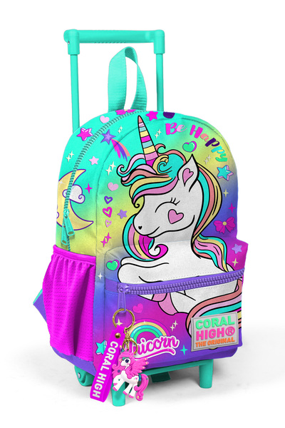 Coral High Minik Yuva Çekçekli Sırt Çantası Lavanta Su Yeşili Unicorn Desenli...
