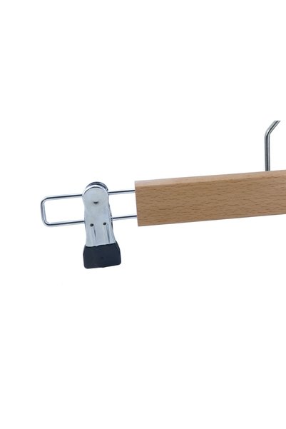 NYN Wooden 8131 Latch Hanger for Pants and Skirts, Natural Color, 1 Piece