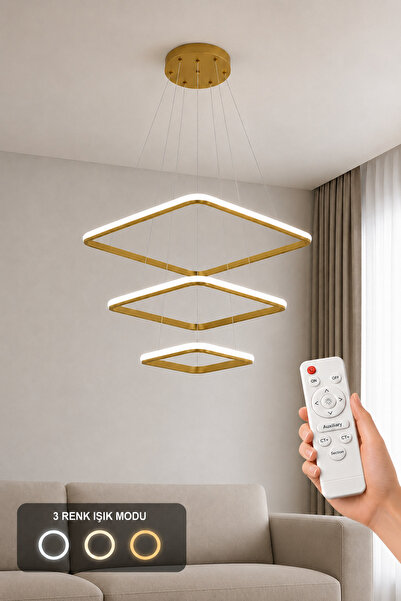 AvizeGO Melo 3'lü LED Sarkıt Avize 3 Renk Kumandalı