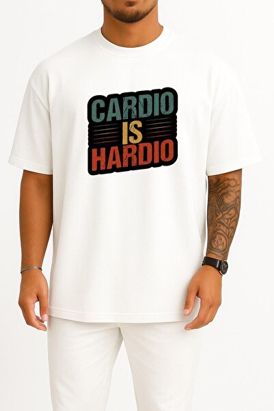Bahriyeli Collection Oversized Cardio Is Hardio Fitness Gym Chest Design Unis...