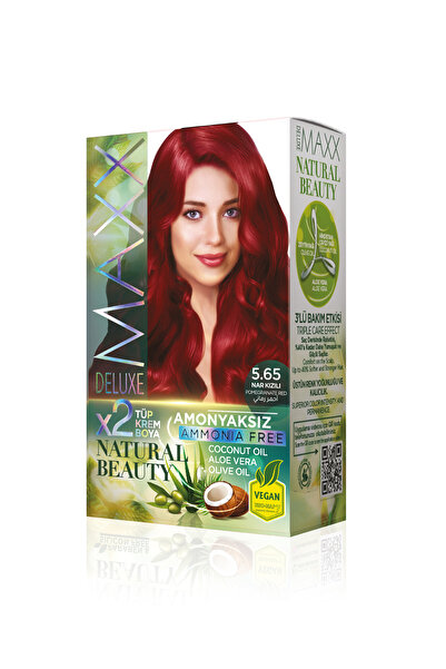 MAXX DELUXE Natural Beauty Amonyaksız Set Saç Boyası 5.65 Nar Kızılı
