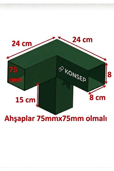 KONSEP Pergola Seti Çardak Teras ve Kış bahçesi Garaj Için Metal 80X80X2.5mm ...