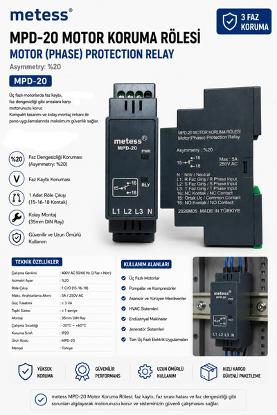 METESS Mpd-20 Motor Koruma Rölesi