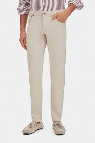 Damat Slim Fit Bej Tencel ™ Chino Pantolon