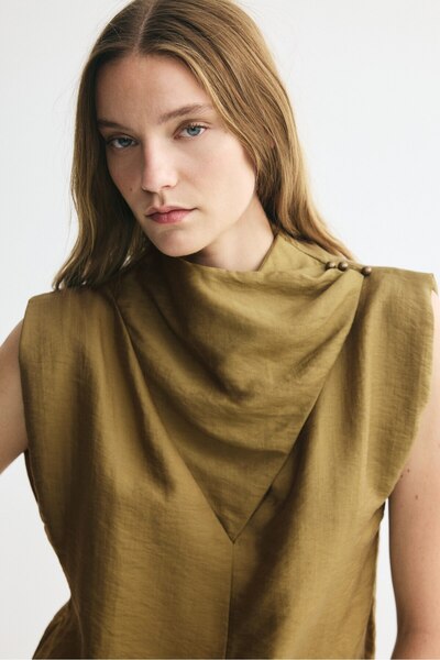 H&M Lyocell Karışımlı ve Anvelop Detaylı Üst
