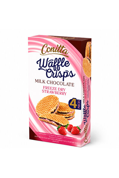 CONİTTA Waffle Crisps– Çilek Kremalı ve Sütlü Çikolatalı Waffle 100 Gr. (1 Pa...