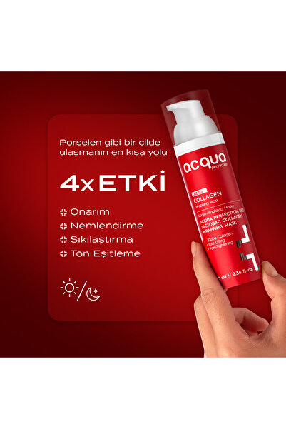 Acqua Perfection Collagen | Nemlendirici Gözenek Kırışıklık Karşıtı Kolajen Porselen Cam Cilt Soyulabilir Maske 70 ml
