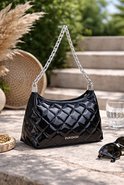 dukidasoturkiye Black Quilted Chain Strap Pcs Women's Shoulder Bag |   Black ...