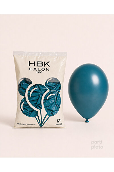 HBK Balon Pastel 12" Balon HBK Koyu Turkuaz 100'lü