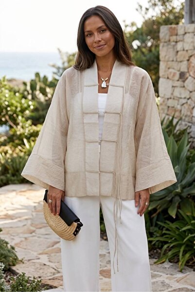 Suziş Stone Beige Tie-Dye Oversize Shirt 5098