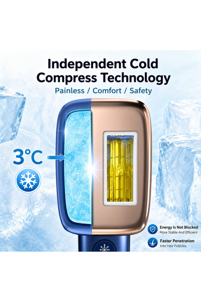KINSEI BEAUTY T14Laser Hair Removal Device Ice Cold IPL Laser Epilator Automatic Depilador Replaceable HRSRACBK