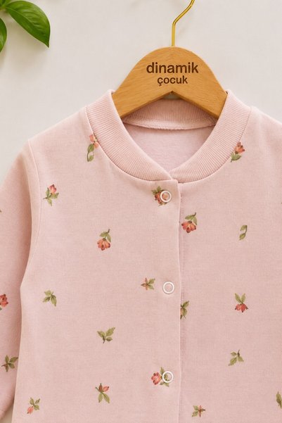 dinamik çocuk Baby Girl Tulip Printed Snap-On Newborn Baby Romper 100% Cotton Flexible 1-3-6 Months