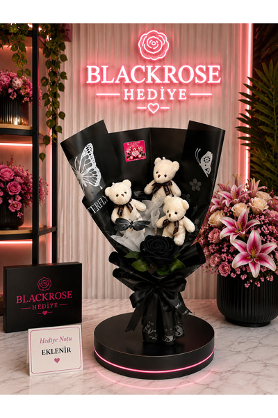 blackrosehediye Ayıcıklı Güllü Kelebekli Konsept Hediye Buket - Kelebek Buket...