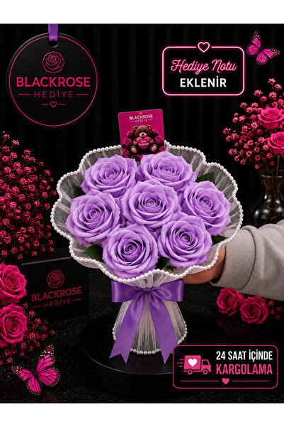 blackrosehediye باقة ورد مخملية مع تول مكشكش - هدية للعروس - هدية للحبيب - با...