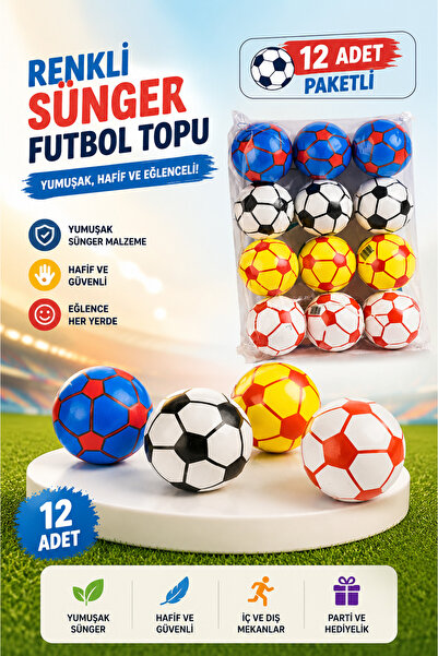 MİNGODAN 12’li Futbol stres topu - Taraftar sık bırak stres giderici top & Ta...