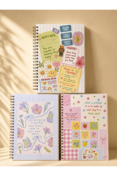 GIALA Paperwork GIALA Daily Collection A4 3'lü Defter Seti Patchwork Çizgisiz