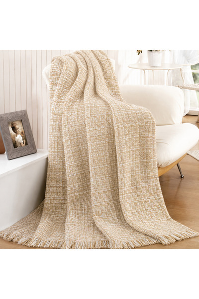 SEVHOME CONCEPT 50% Cotton Soft Textured & Decorative Blanket -200X220 cm