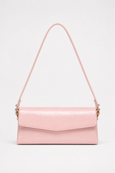 Nura Collection Bella Women's Rectangular Baguette Shoulder Bag - Powder