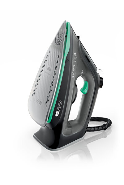 Braun مكواة تكس ستايل 5، 2700 واط، قاعدة سيراميك فائقة، تقنية فري جلايد ثلاثية الأبعاد، طرف دقيق، وظيفة البخار، إيقاف تلقائي للسلامة، خزان 300 مل، SI5277، أسود/أزرق/أخضر