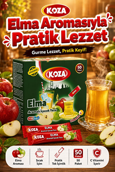Koza Gurmelerin Seçimi Pratik Lezzet Elma Aromalı Tek İçimlik Elma Çayı Premi...