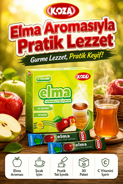 Koza Gurmelerin Seçimi Pratik Lezzet Elma Aromalı Tek İçimlik Elma Çayı Premi...