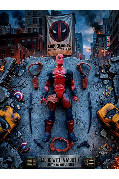 OYUNCAKSAHİLİ Deadpool Oyuncak Dolgu Et Koleksiyon 16.5cm Figür 7 Parça Akses...