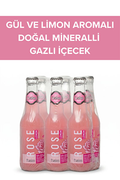 Fuska Gül ve Limon Aromalı Doğal Mineralli Gazlı İçecek 250ml x 6 Adet