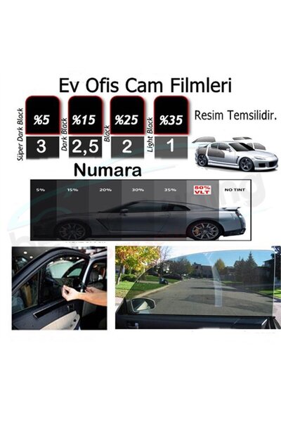 Niken Cam Filmi Amerikan Çizilmez 75 cm x 60 Mt. Süper Dark Black